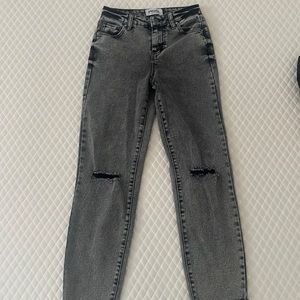 Straight leg ripped jean